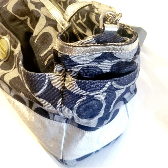 COACH Denim and Silver Diaper Bag - Picture 8 of 14